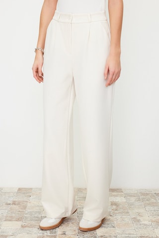 Pantalon wide legs taille haute - Ecru