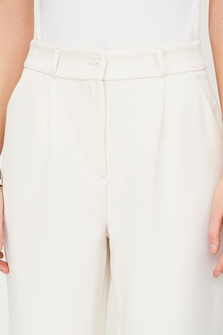 Pantalon wide legs taille haute - Ecru