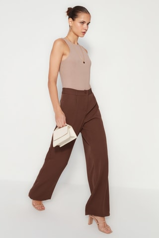 Broek Wide Legs Bruin