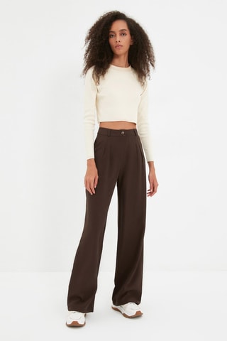 Pantalon droit Marron