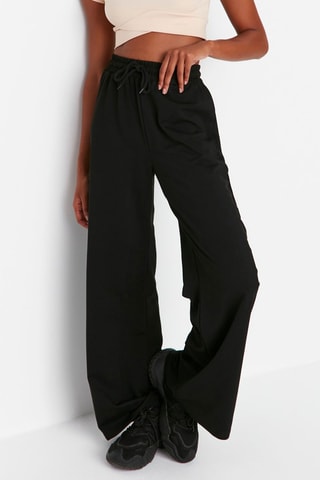 Broek Hoge Taille Wide Legs - Zwart