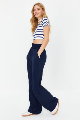 Broek wide legs - Marineblauw