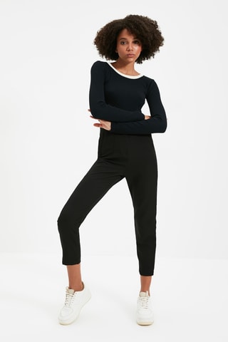 Pantalon slim 7/8 taille haute - Noir