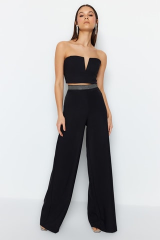 Pantalon flare taille haute - Noir