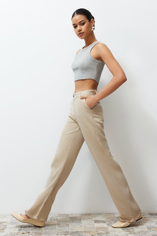 Jean wide legs - Beige