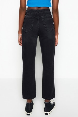 Jean mom taille haute Noir