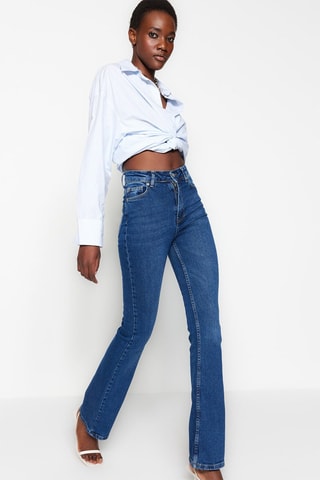 Jeans Flare Cut Donkerblauw