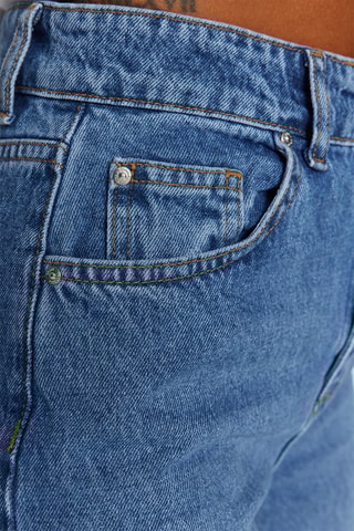 Jean droit taille haute - Bleu