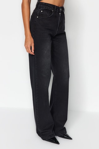 Jean wide legs taille haute - Noir