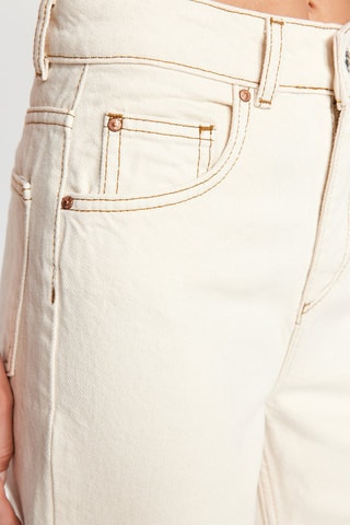 Jean wide legs taille haute - Ecru