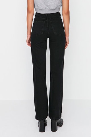 Jean droit taille haute - Noir