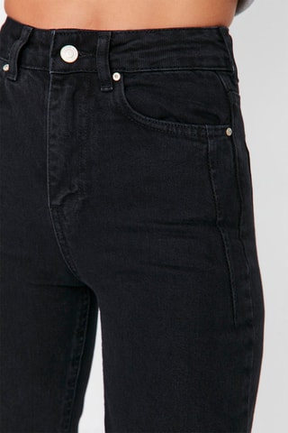 Jean droit taille haute - Noir