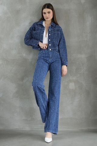 Jeans Wide Legs - Gemêleerd Blauw 