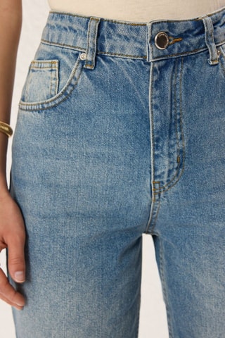 Jean wide legs taille haute - Bleu