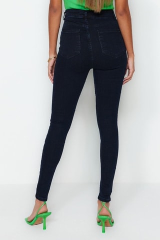Jean  skinny taille haute - Bleu foncé