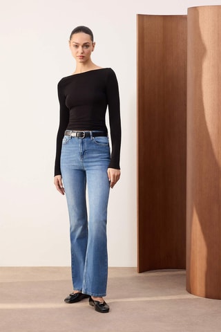 Jeans Hoge Taille Flare Cut - Lichtblauw