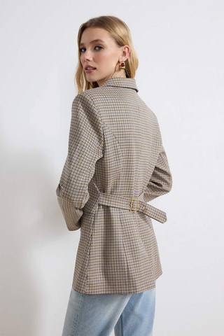 Veste - Marron clair et bleu foncé