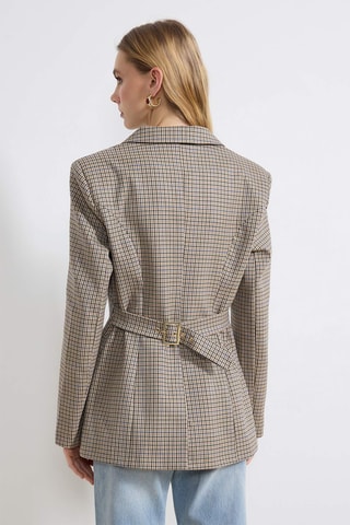 Veste - Marron clair et bleu foncé