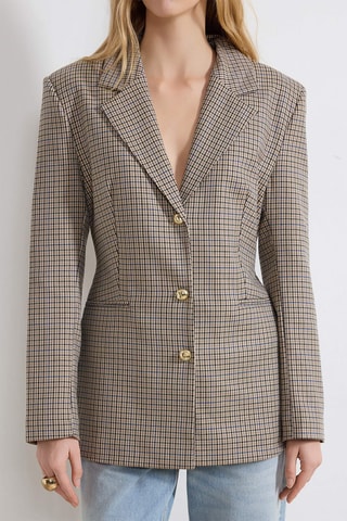 Veste - Marron clair et bleu foncé