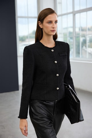 Veste en tweed - Noir