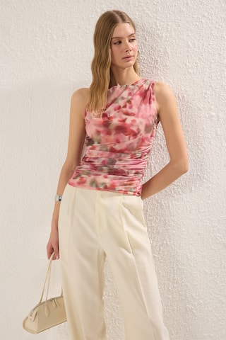 Top drapé - Vert olive