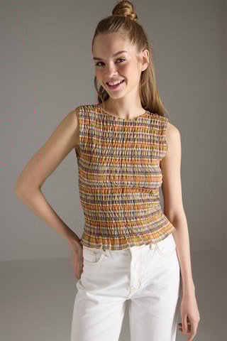 Top - Orange et bleu canard