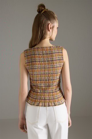 Top - Orange et bleu canard