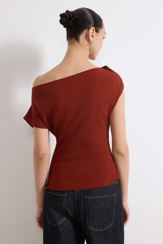Top drapé - Rouge brique