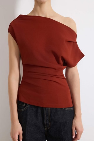 Top drapé - Rouge brique