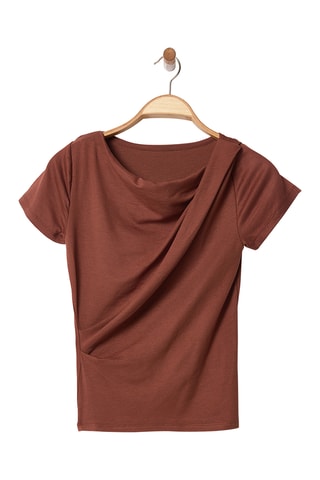Top drapé - Marron