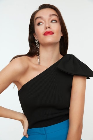 Top asymétrique - Noir