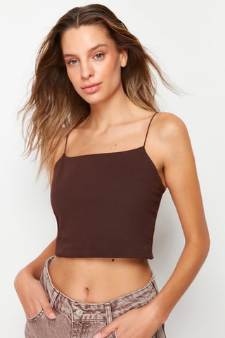 2 crops tops - Marron et beige