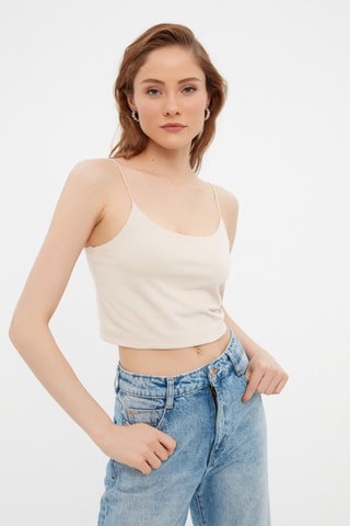 2 crops tops - Marron et beige