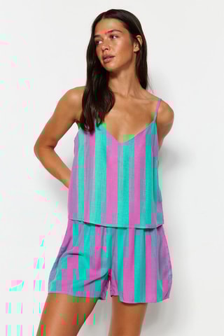 Top et short Fuchsia et turquoise