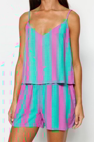 Top et short Fuchsia et turquoise