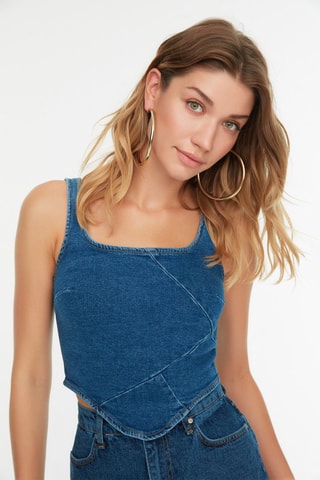 Top en jean - Bleu