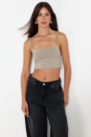 2 crop tops - Noir et beige