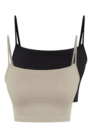 2 crop tops - Noir et beige