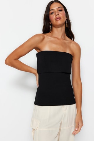 Strapless Top - 
Zwart