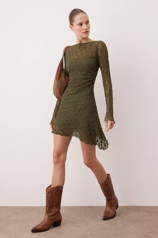 Robe en dentelle - Kaki