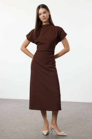 Robe midi - Marron
