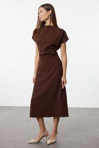 Robe midi - Marron