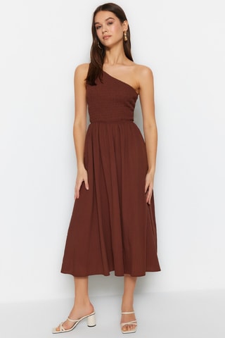 Robe asymétrique - Marron