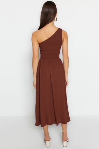 Robe asymétrique - Marron