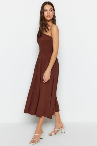 Robe asymétrique - Marron