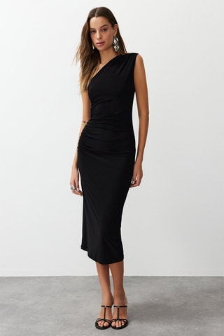 Robe asymétrique sans manches - Noir