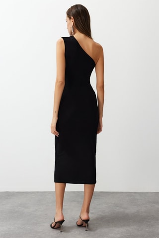 Robe asymétrique sans manches - Noir