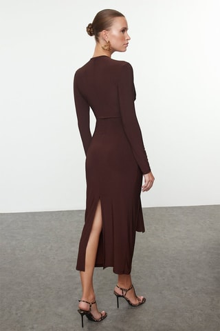 Robe midi - Marron foncé