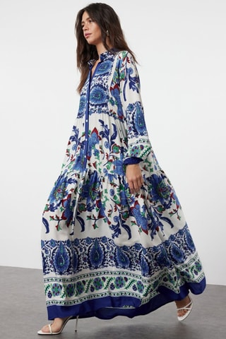 Robe longue - Bleu et blanc