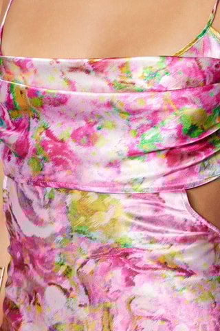 Robe midi - Rose et vert